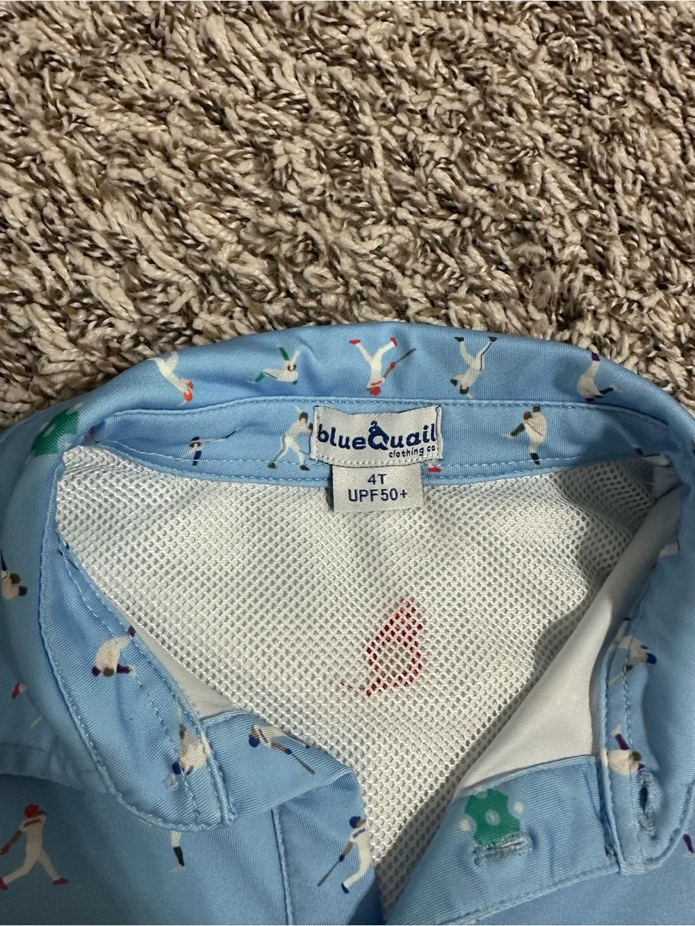Blue Quail boys polo 4T baseball print